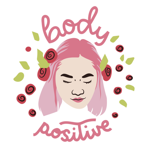 Body positive quote semi flat PNG Design