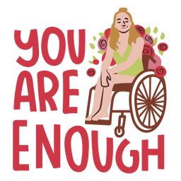 You are enough quote semi flat PNG Design Transparent PNG