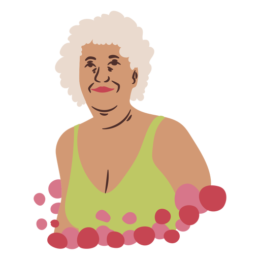 Old woman flat PNG Design