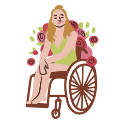 Woman in wheelchair flat PNG Design Transparent PNG