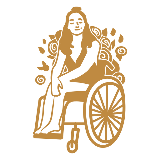 Girl in wheelchair cut out