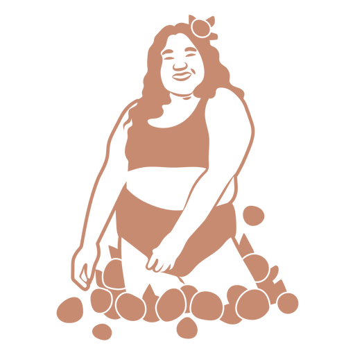 Plus size girl cut out PNG Design