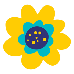 Colorful Flower Flat PNG & SVG Design For T-Shirts