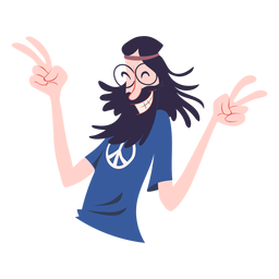 Rapaz hippie plano Desenho PNG