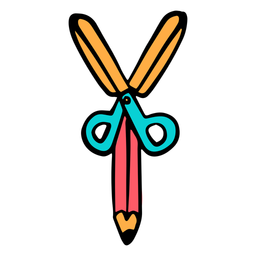 School supplies alphabet Y color stroke PNG Design