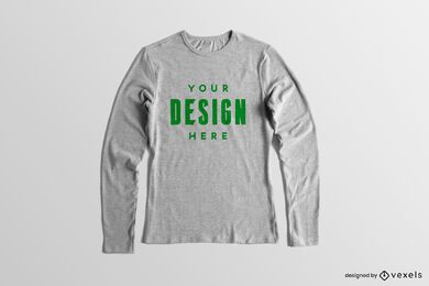 Maquete de camisa de mangas compridas com fundo sólido Maquete de camisa de mangas compridas com fundo sólido