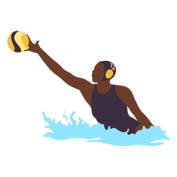 Garota de pólo aquático alcançando bola plana Transparent PNG
