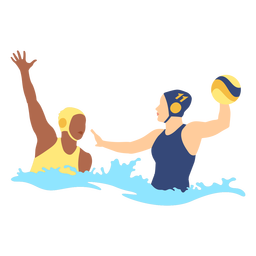 Waterpolo girls in water flat Transparent PNG