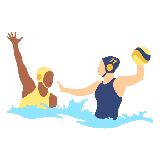 Waterpolo girls in water flat PNG Design