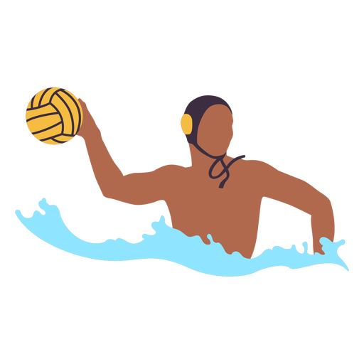 Right handed waterpolo player flat PNG Design