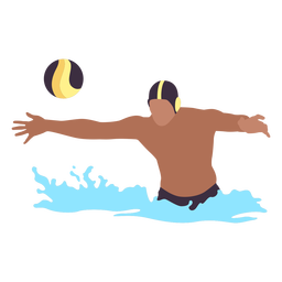 Jogador de pólo aquático pegando bola plana Desenho PNG