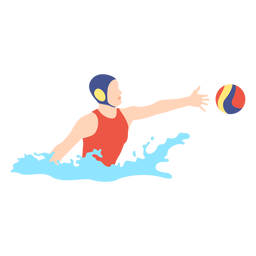 Waterpolo player girl passing ball flat PNG Design