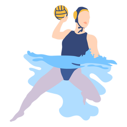 Waterpolo player girl in water PNG Design