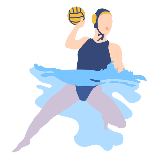 Chica jugadora de waterpolo en el agua Diseño PNG