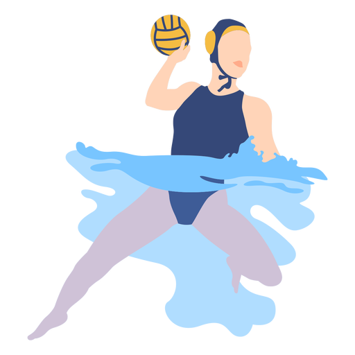 Waterpolo player girl in water PNG Design
