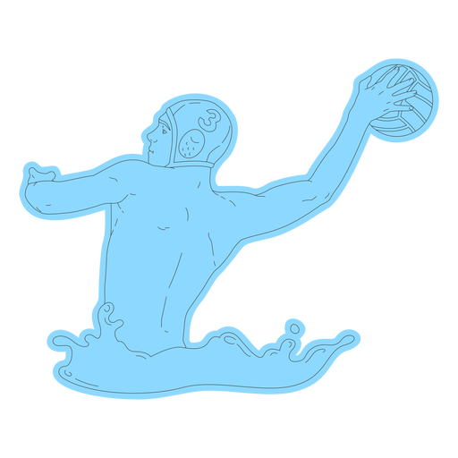 Waterpolo player line PNG Design