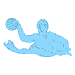 Waterpolo player man throwing ball line art PNG Design Transparent PNG