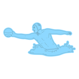 Jogador de pólo aquático com arte de linha de bola