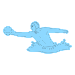 Waterpolo player with ball line art PNG Design