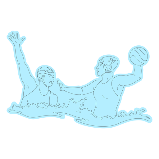 Strichzeichnungen für Wasserballspieler PNG-Design