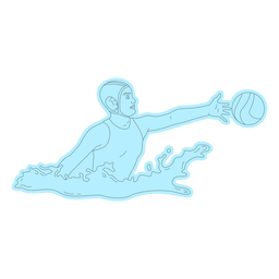 Waterpolo player girl reaching ball line art Transparent PNG