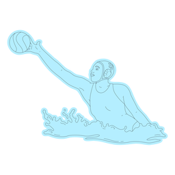 Waterpolo girl player reaching ball line art Transparent PNG