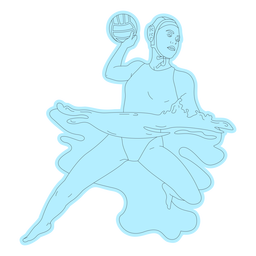 Garota jogadora de pólo aquático na arte da linha de água Desenho PNG