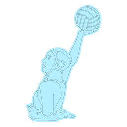Arte da linha de braço estendido do jogador de Waterpolo mulher Desenho PNG