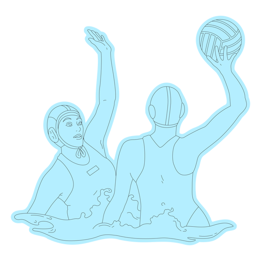 Wasserball-Spielerinnen mit Ball PNG-Design