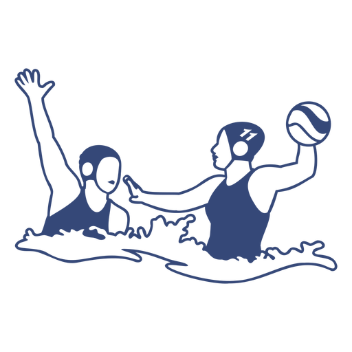 Waterpolo girl players filled stroke PNG Design