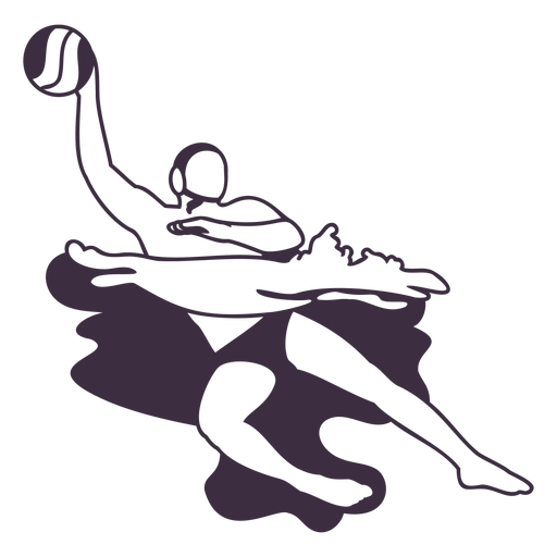 Wasserballspieler im wassergefüllten Schlaganfall PNG-Design