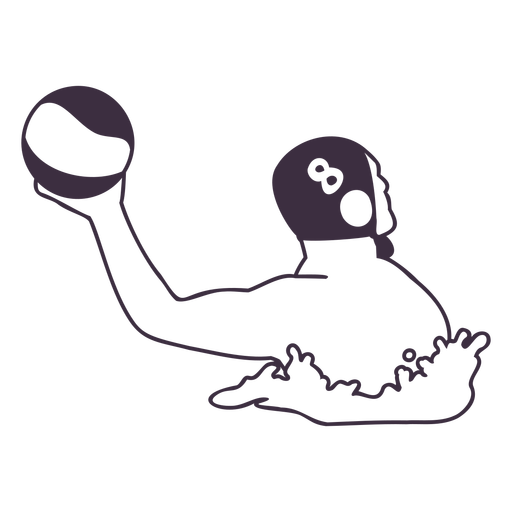 Wasserballspieler von hinten gefüllter Schlag PNG-Design