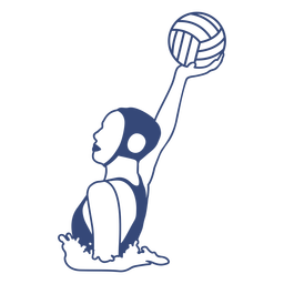 Waterpolo female player filled stroke PNG Design