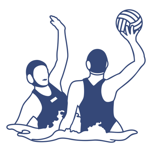 Waterpolo player girls filled stroke PNG Design