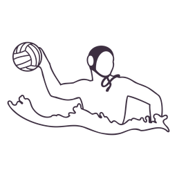 Jogador de pólo aquático jogando bola cheia de tacada Desenho PNG