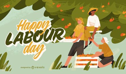 Ilustración de trabajo de agricultores del día del trabajo