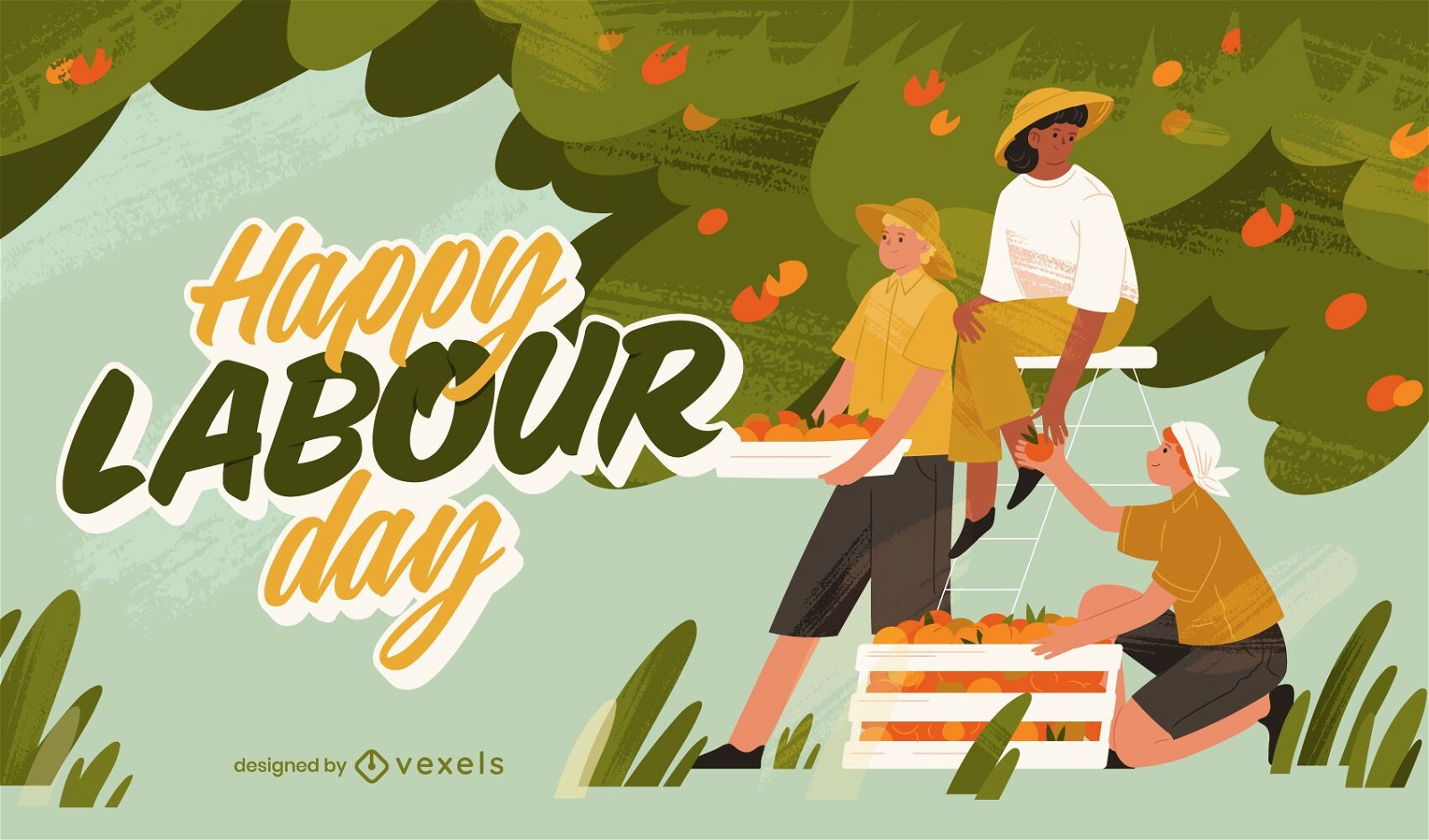 Labour day farmers work illustration