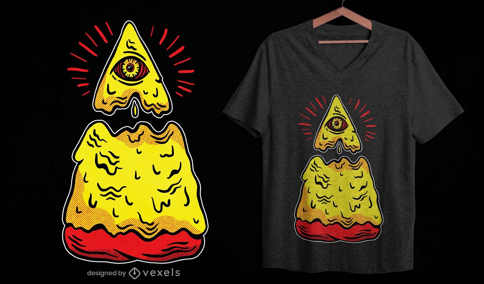 Pizza Slice Illuminati T-Shirt Design