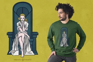 Blonde woman on throne t-shirt design