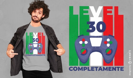 Diseño de camiseta de joystick de bandera italiana