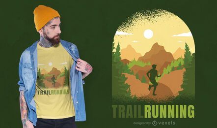 Diseño de camiseta trail runner nature.