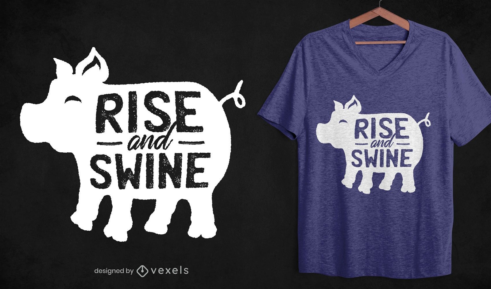 Pig quote silhouette t-shirt design