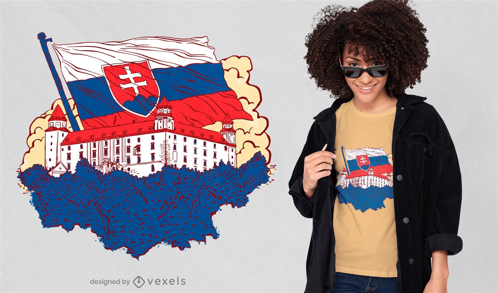 Design de t-shirt castelo eslovaco