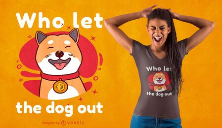 Diseño de camiseta de perro con cuello Dogecoin. Diseño de camiseta de perro con cuello Dogecoin.