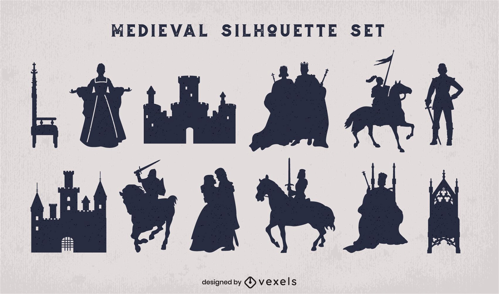 Mittelalterliche Königreichsschattenbildpackung