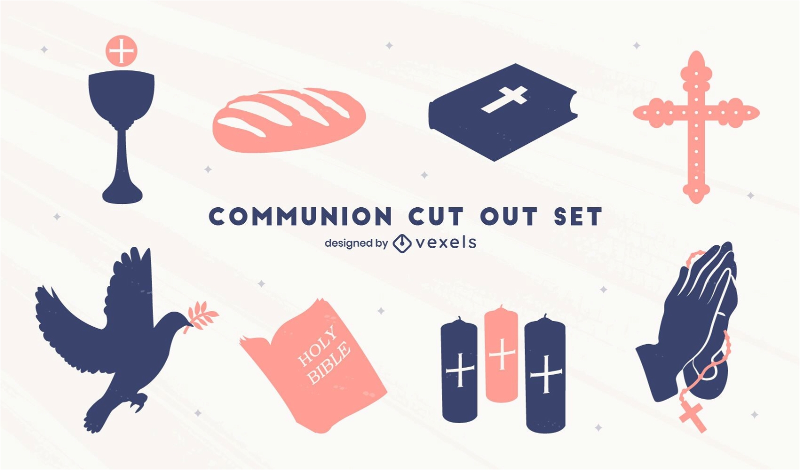 Christian communion cut out set