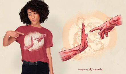 Design engraçado da camiseta do momento da criação