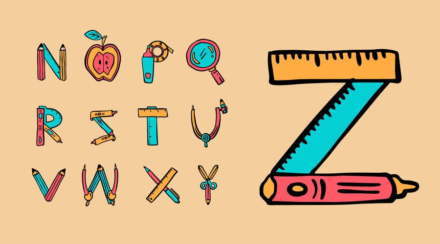 Alphabet children school supplies set Alphabet children school supplies set