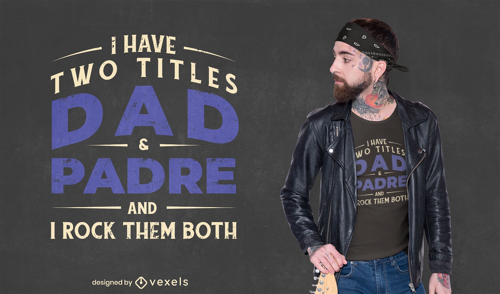 Design de t-shirt grunge com citação de título de pai