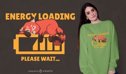 Red Panda Energy Loading T-Shirt Design